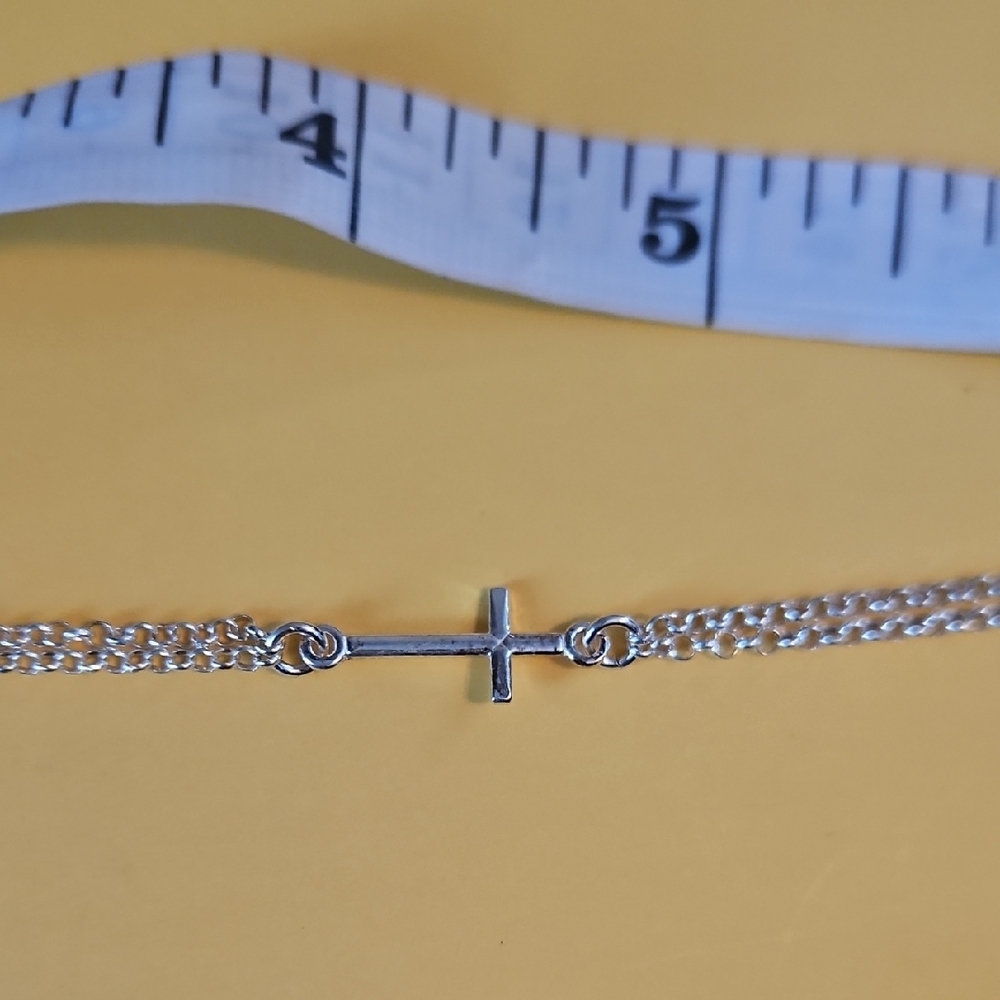 Sterling Silver Cross Bracelet